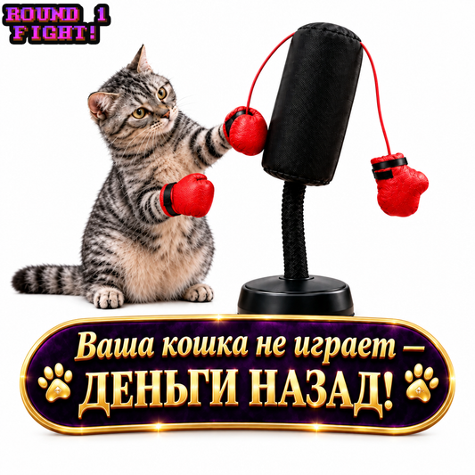 PurrrPunch — Боксёрская груша для кошек 🥊 Идеальна для маленькой квартиры — котик занят и играет